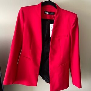 Zara Women's Vibrant Red Blazer